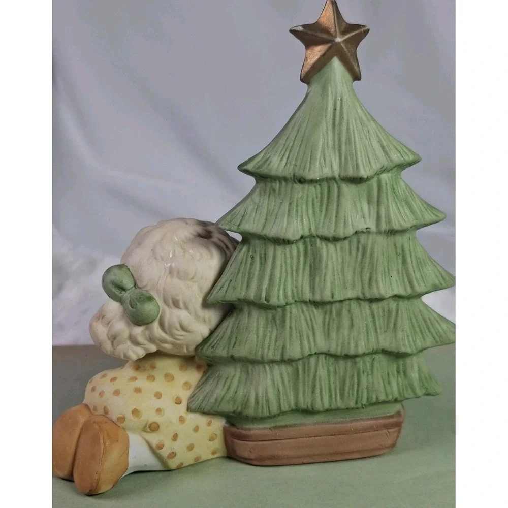 1983 Enesco Dear God Kids Merry Christmas Tree Prayer Baby Jesus Figurine